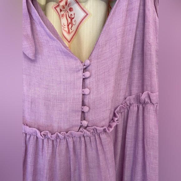 English Factory Tiered Mido Dress in Lilac Size Large - Picture 3 of 8